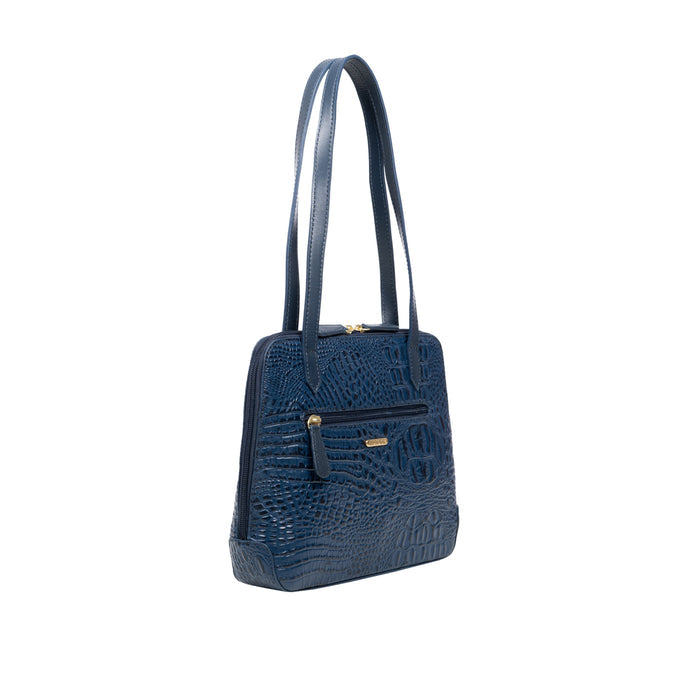 Ee Cindy Blue Leather Shoulder Bag