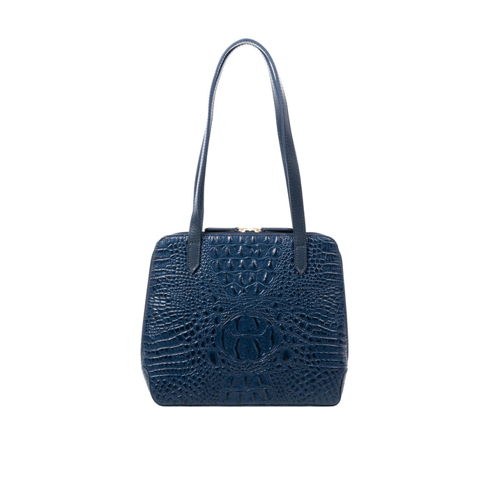 Ee Cindy Blue Leather Shoulder Bag