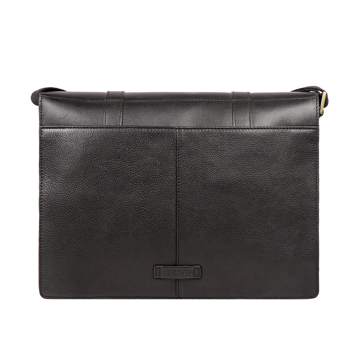 Ee Eden 01 Black Leather  Messenger Bag