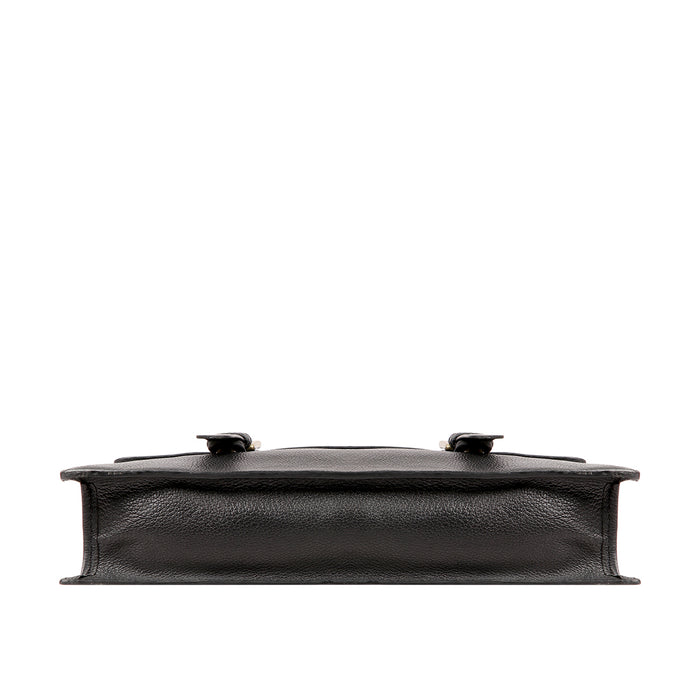 Ee Eden 01 Black Leather  Messenger Bag