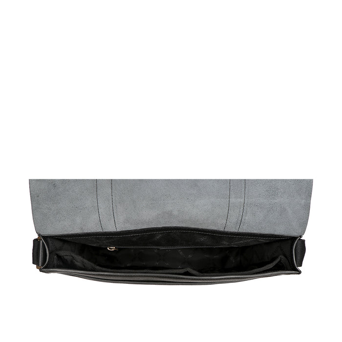 Ee Eden 01 Black Leather  Messenger Bag