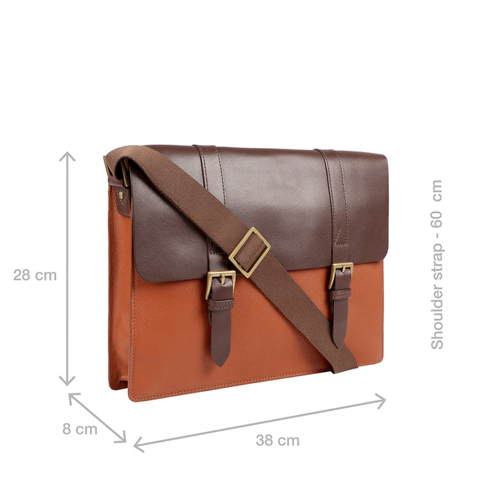 Ee Eden 01 Tan Leather  Messenger Bag