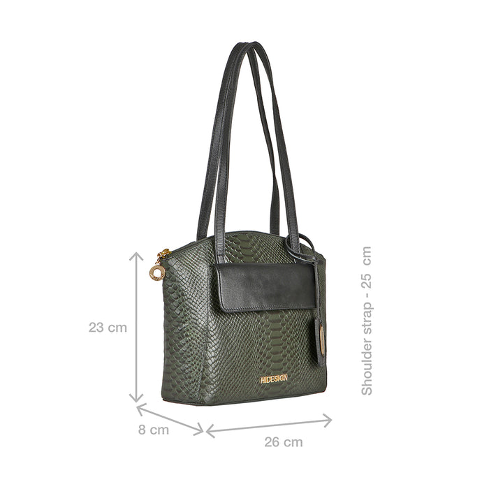Ee Elinor 01 Green Leather Shoulder Bag