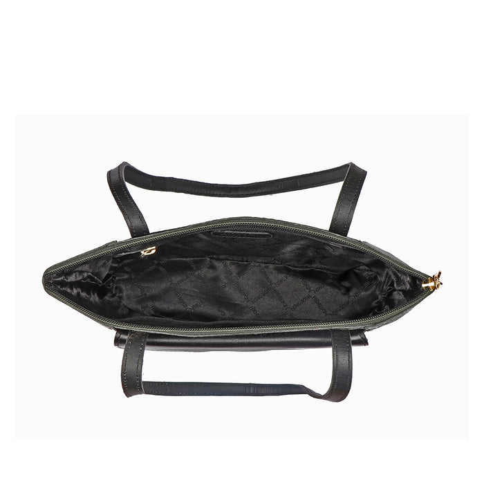 Ee Elinor 01 Green Leather Shoulder Bag