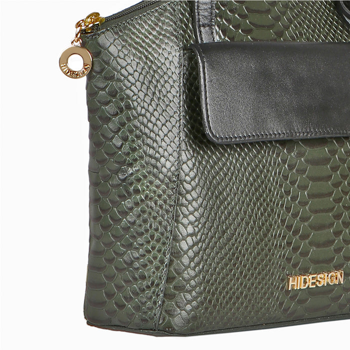 Ee Elinor 01 Green Leather Shoulder Bag