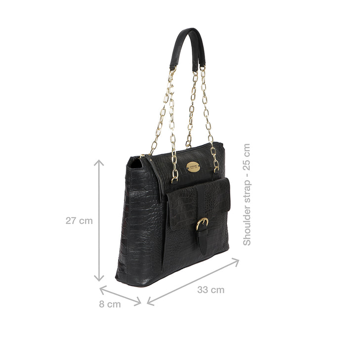 Ee Eliza 01 Black Leather Shoulder Bag