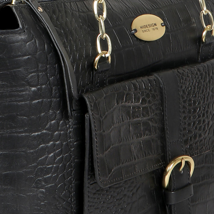 Ee Eliza 01 Black Leather Shoulder Bag