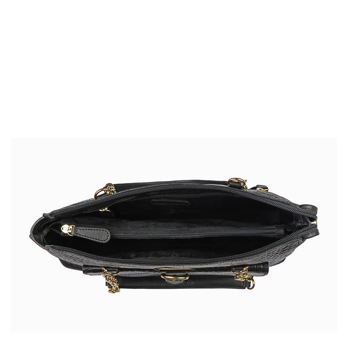 Ee Eliza 01 Black Leather Shoulder Bag
