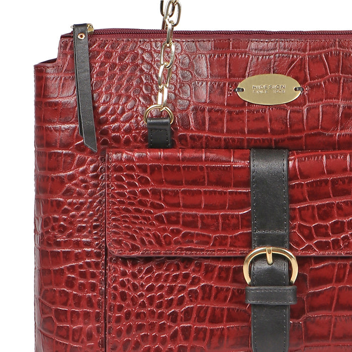 Ee Eliza 01 Red Leather Shoulder Bag