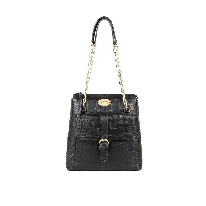 Ee Eliza 02 Black Leather Shoulder Bag