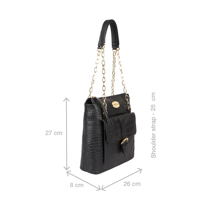 Ee Eliza 02 Black Leather Shoulder Bag