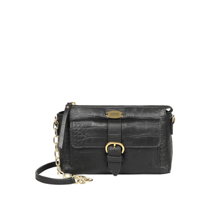 Ee Eliza 03 Black Leather Sling Bag