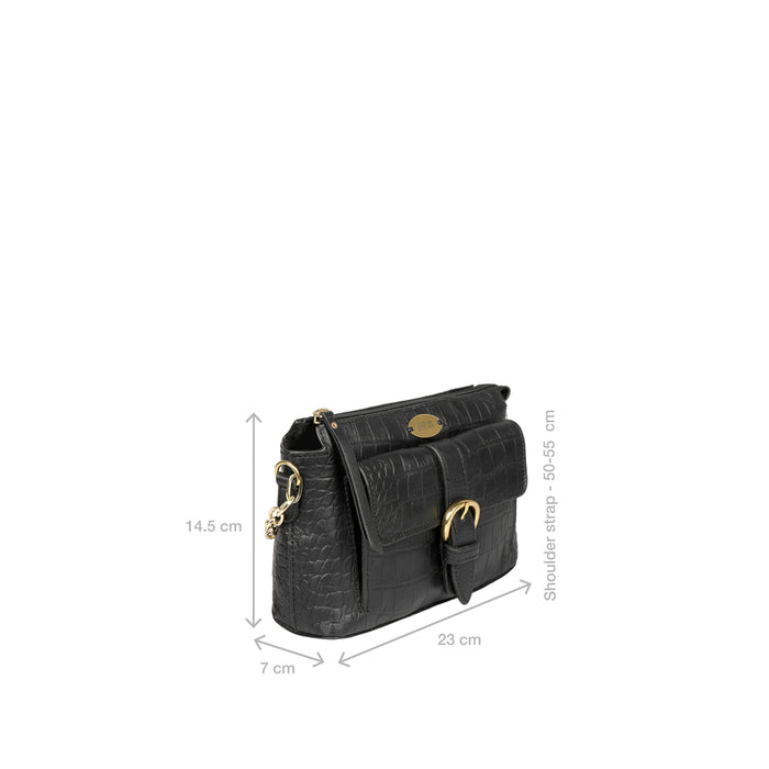 Ee Eliza 03 Black Leather Sling Bag