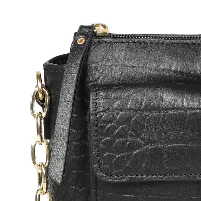 Ee Eliza 03 Black Leather Sling Bag