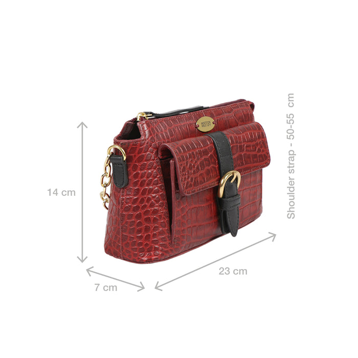 Ee Eliza 03 Red Leather Sling Bag