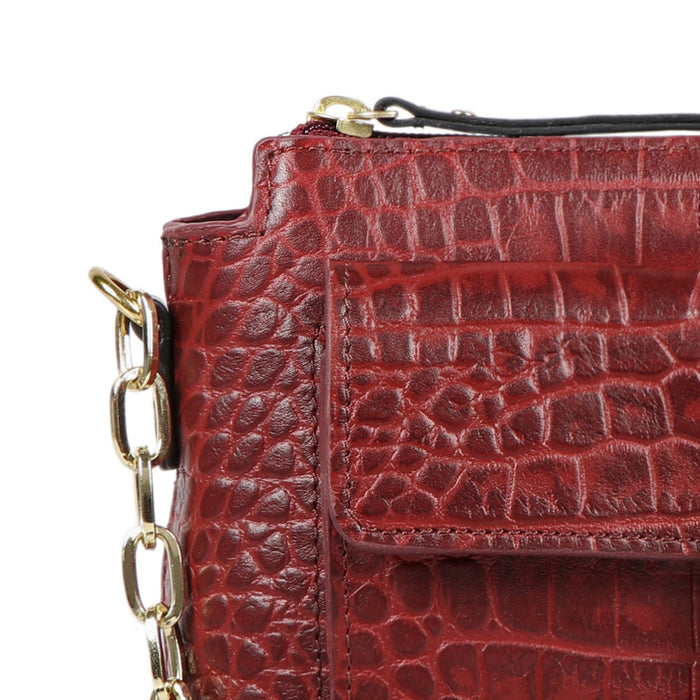 Ee Eliza 03 Red Leather Sling Bag