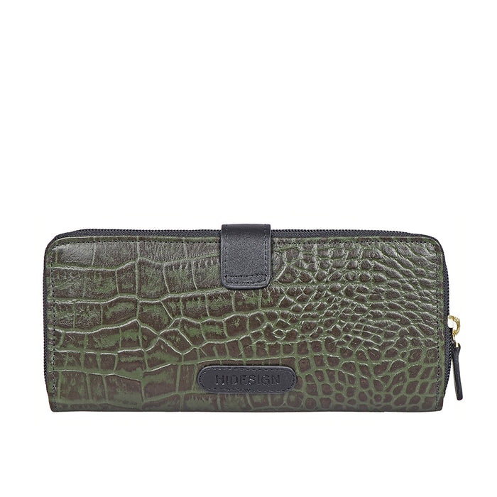 Ee Eliza W1-M Green Leather Zip Around Wallet