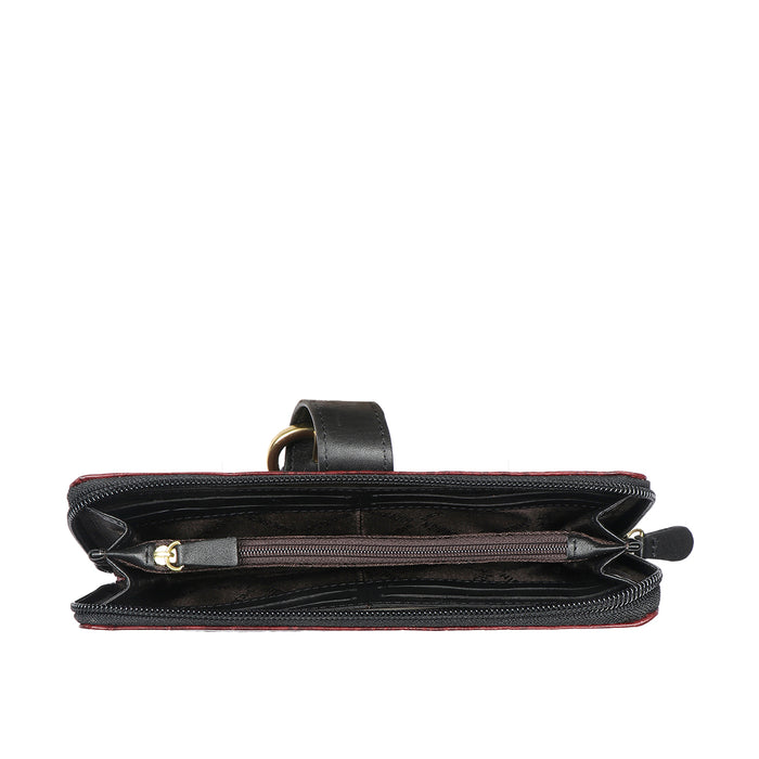 Ee Eliza W1-M Red Leather Zip Around Wallet