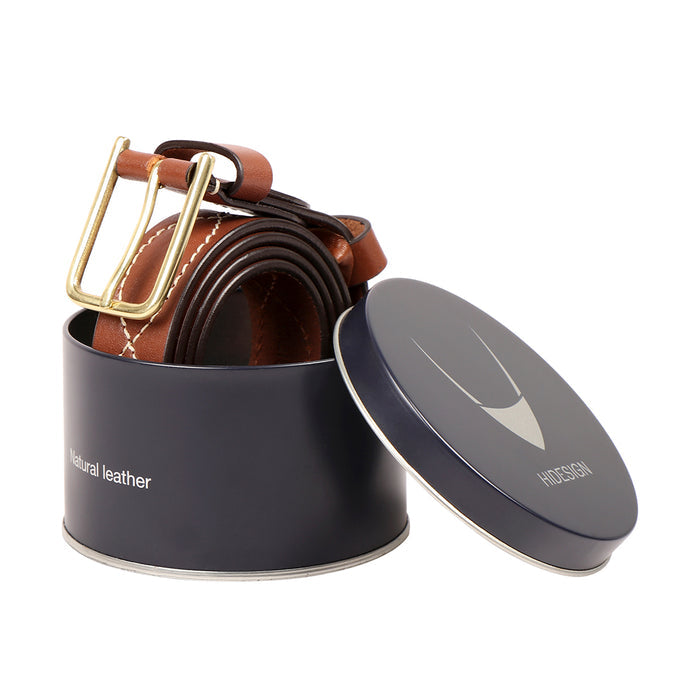 Ee Enceladus Men's Tan Non Reversible Leather Belt