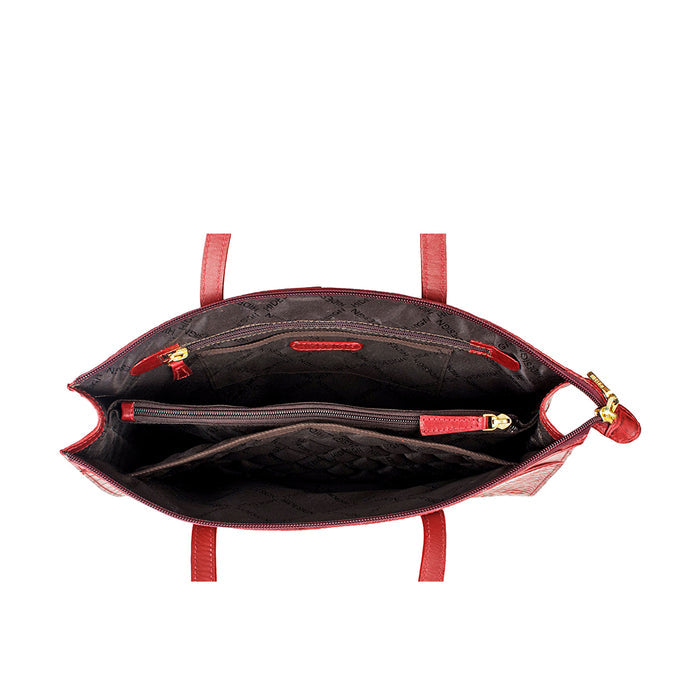 Ee Fabiola 01 Red Leather Tote Bag