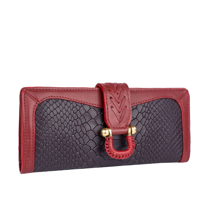Ee Frieda W1  Purple Leather Bi-Fold Wallet