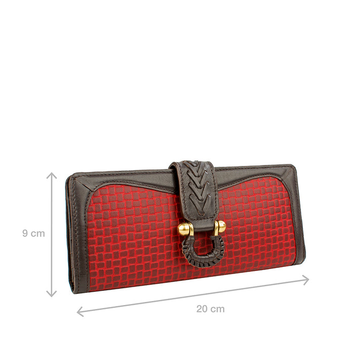 Ee Frieda W1  Red Leather Bi-Fold Wallet