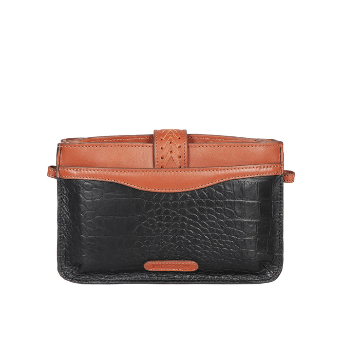 Ee Frieda W3-M Black Leather Sling Wallet