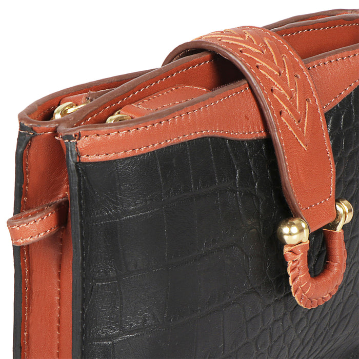 Ee Frieda W3-M Black Leather Sling Wallet