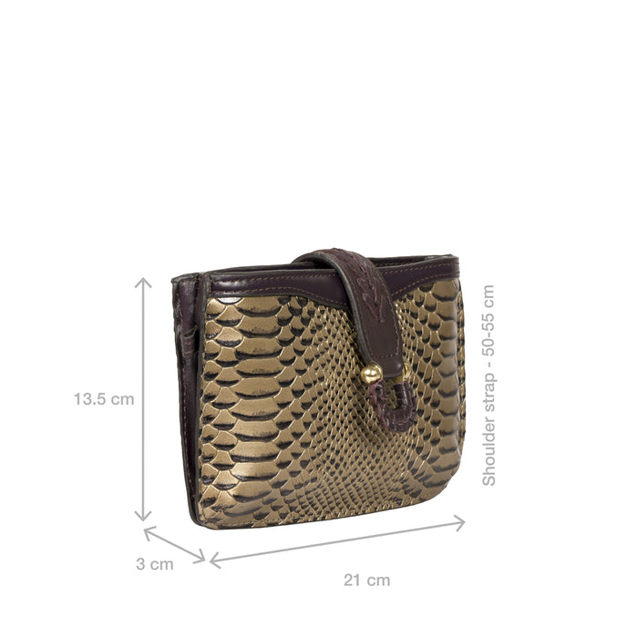 Ee Frieda W3  Silver Leather Sling Wallet