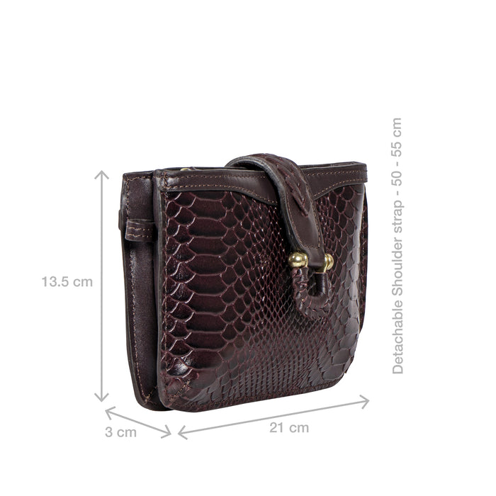 Ee Frieda W3  Violet Leather Sling Wallet