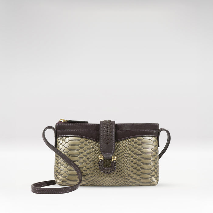 Ee Frieda W4  Grey Leather Sling Wallet
