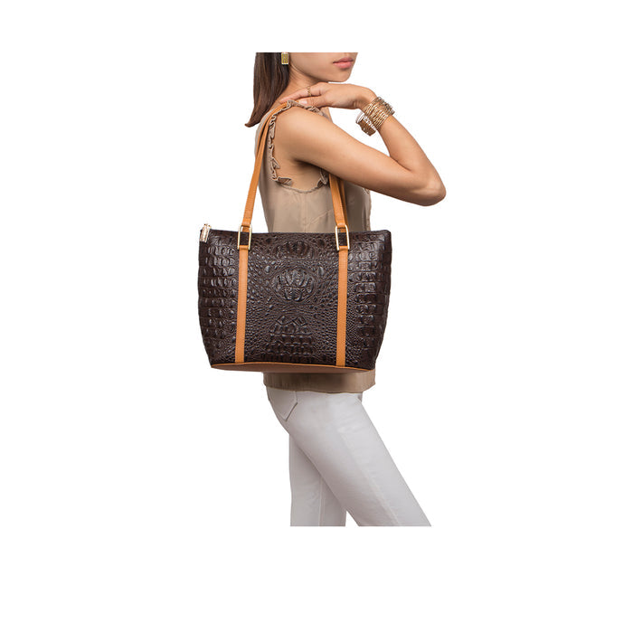 Ee Fuschia 01 Brown Leather Shoulder Bag