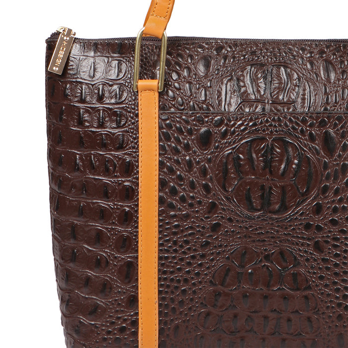 Ee Fuschia 01 Brown Leather Shoulder Bag