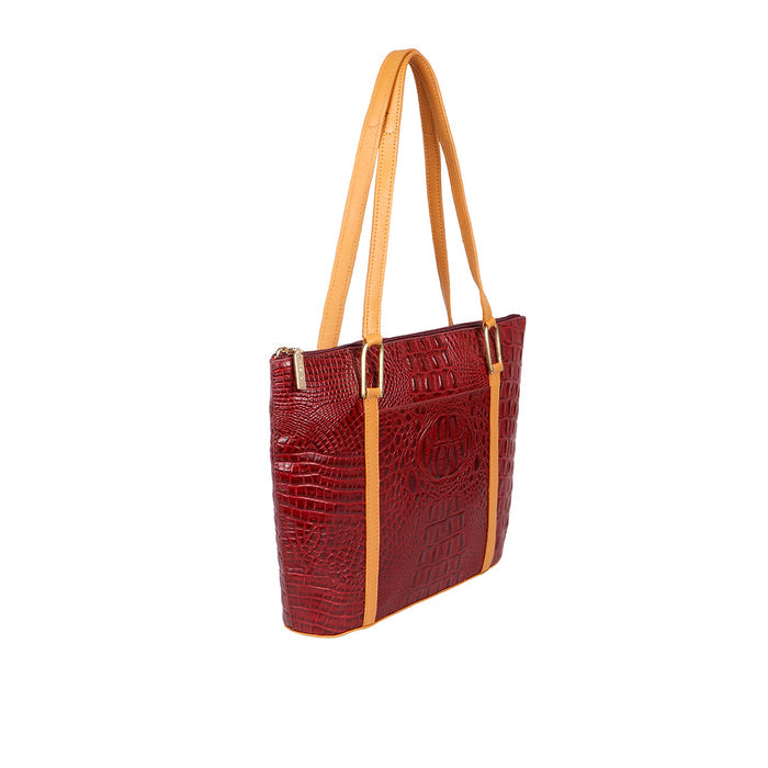 Ee Fuschia 01 Red Leather Shoulder Bag