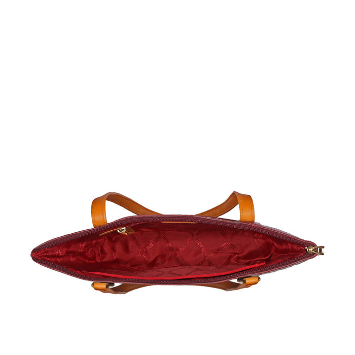Ee Fuschia 01 Red Leather Shoulder Bag