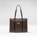 Ee Fuschia 02 Brown Leather Tote Bag