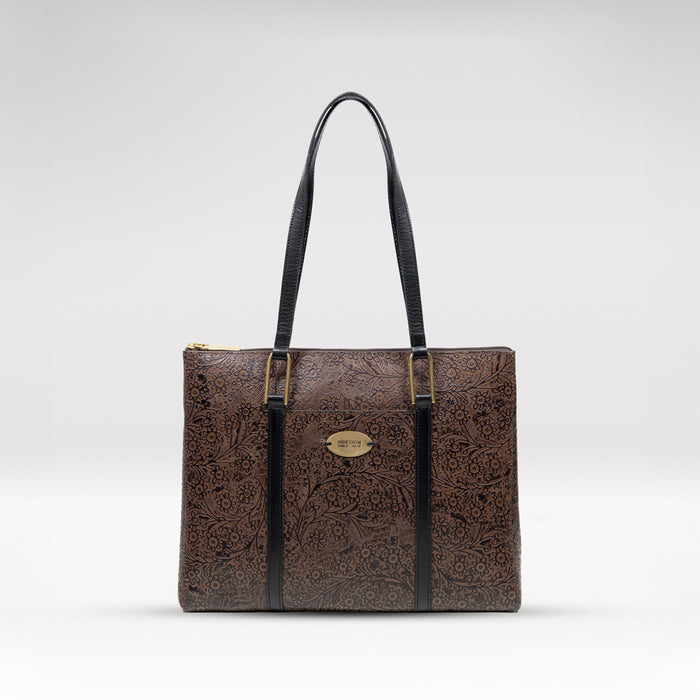 Ee Fuschia 02 Brown Leather Tote Bag