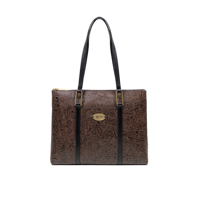 Ee Fuschia 02 Brown Leather Tote Bag