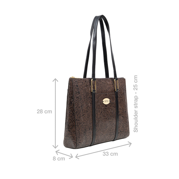 Ee Fuschia 02 Brown Leather Tote Bag