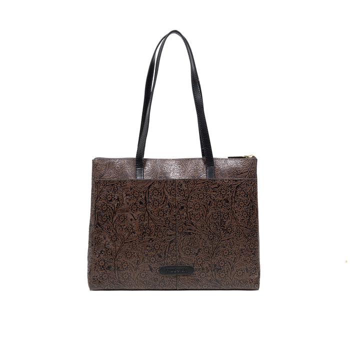 Ee Fuschia 02 Brown Leather Tote Bag