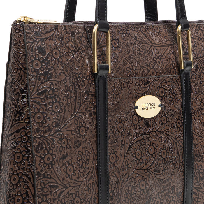 Ee Fuschia 02 Brown Leather Tote Bag