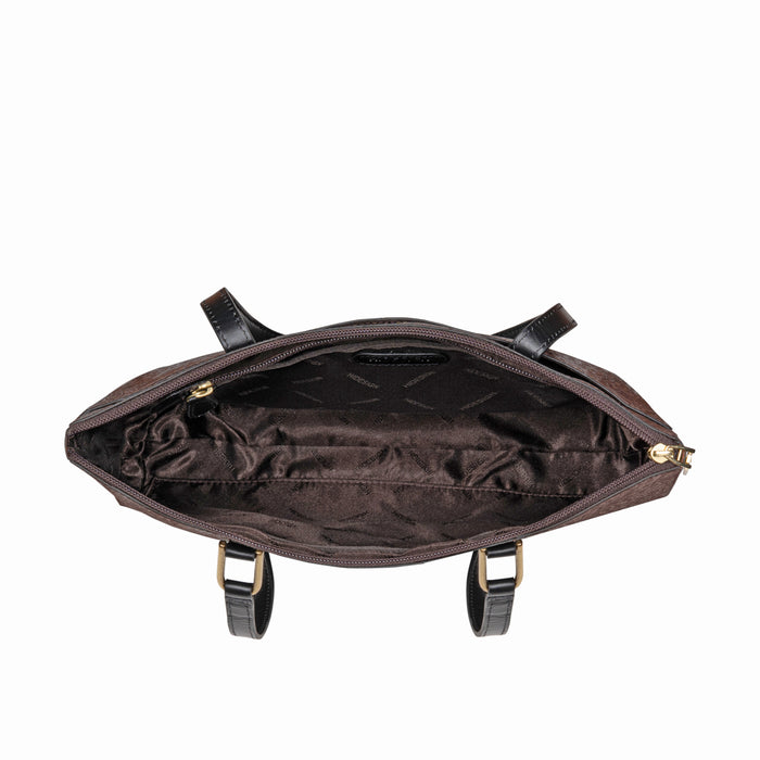 Ee Fuschia 02 Brown Leather Tote Bag