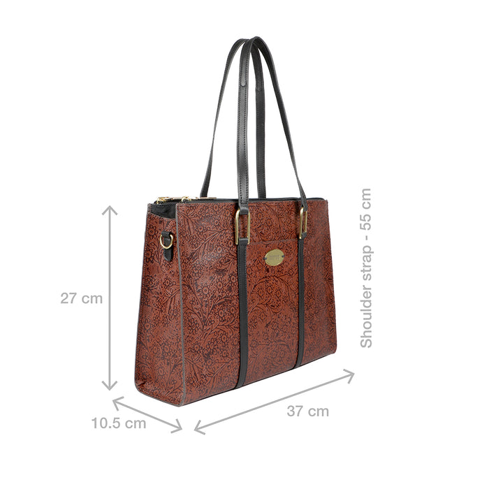 Ee Fuschia 03 Brown Leather Tote Bag