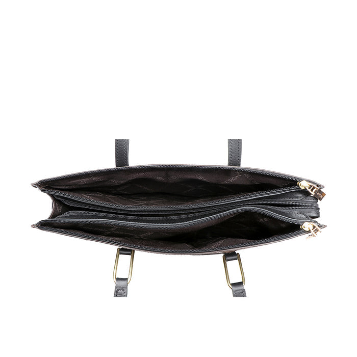 Ee Fuschia 03 Brown Leather Tote Bag