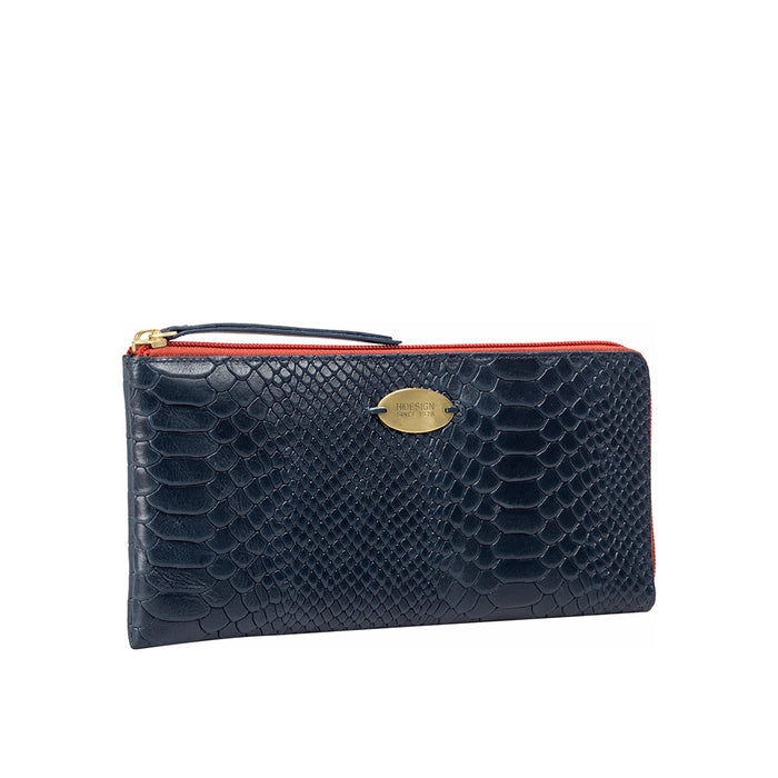 Ee Gemini W1  Blue Leather Zip Around Wallet