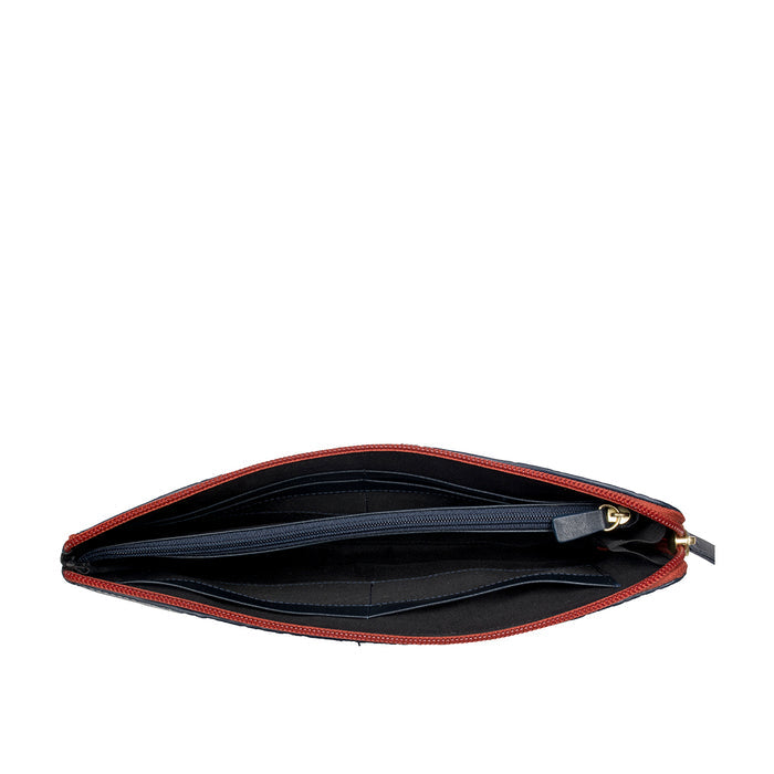 Ee Gemini W1  Blue Leather Zip Around Wallet