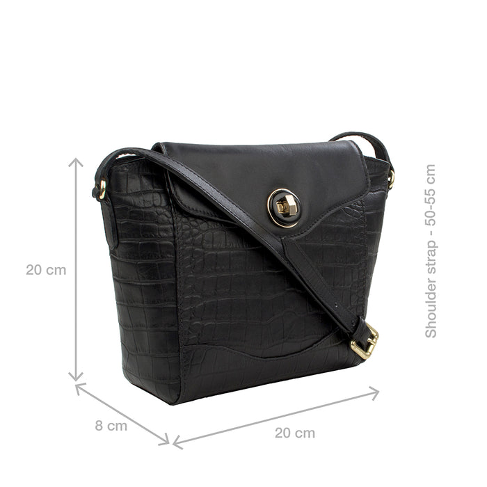 Ee Gisele 02 Black Leather Sling Bag