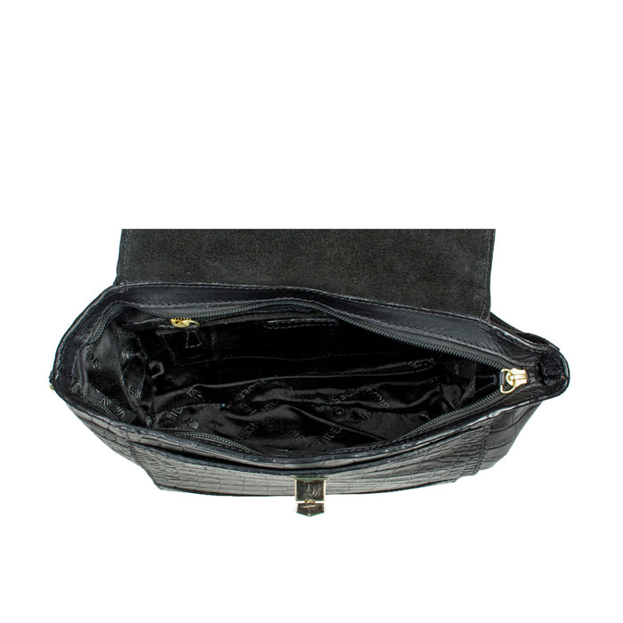 Ee Gisele 02 Black Leather Sling Bag