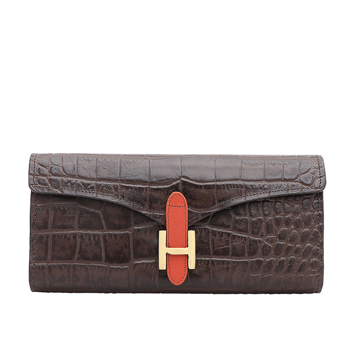 Ee Harper W1  Brown Leather Trifold Wallet