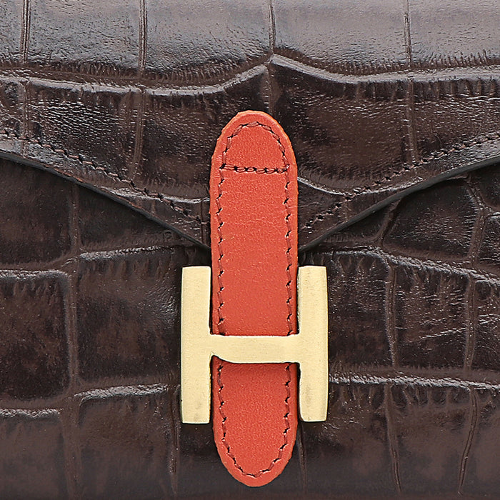 Ee Harper W1  Brown Leather Trifold Wallet